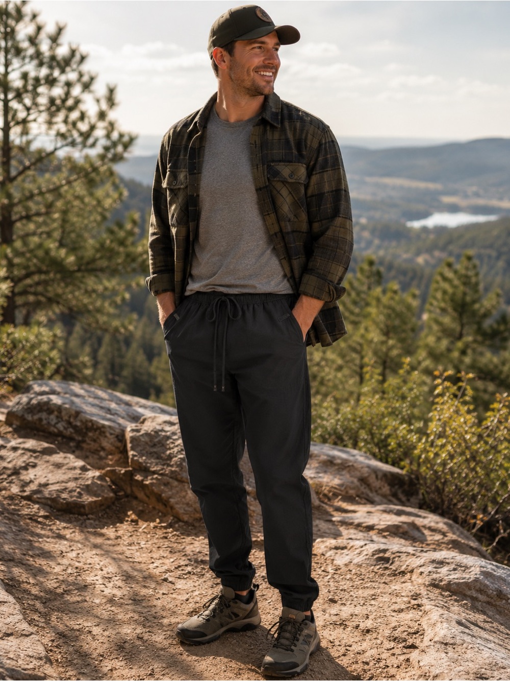 Coalatree Trailhead Adventure Pants Medium Black Ripstop Hiking Travel Unisex